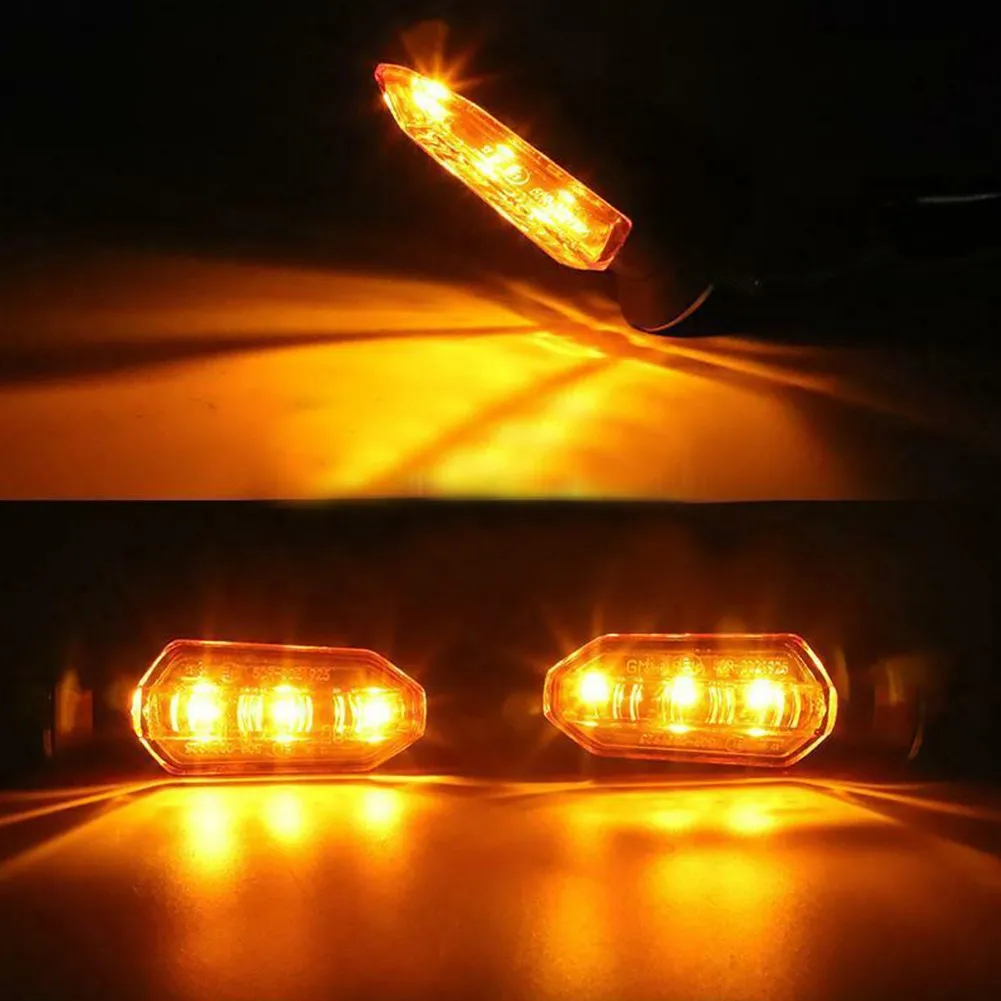 

2pcs Motorcycle Turn Signals Blinker Amber Indicator Mini LED Bulb Light Yellow Lens Bulbs For Honda Suzuki Kawasaki Hyosung