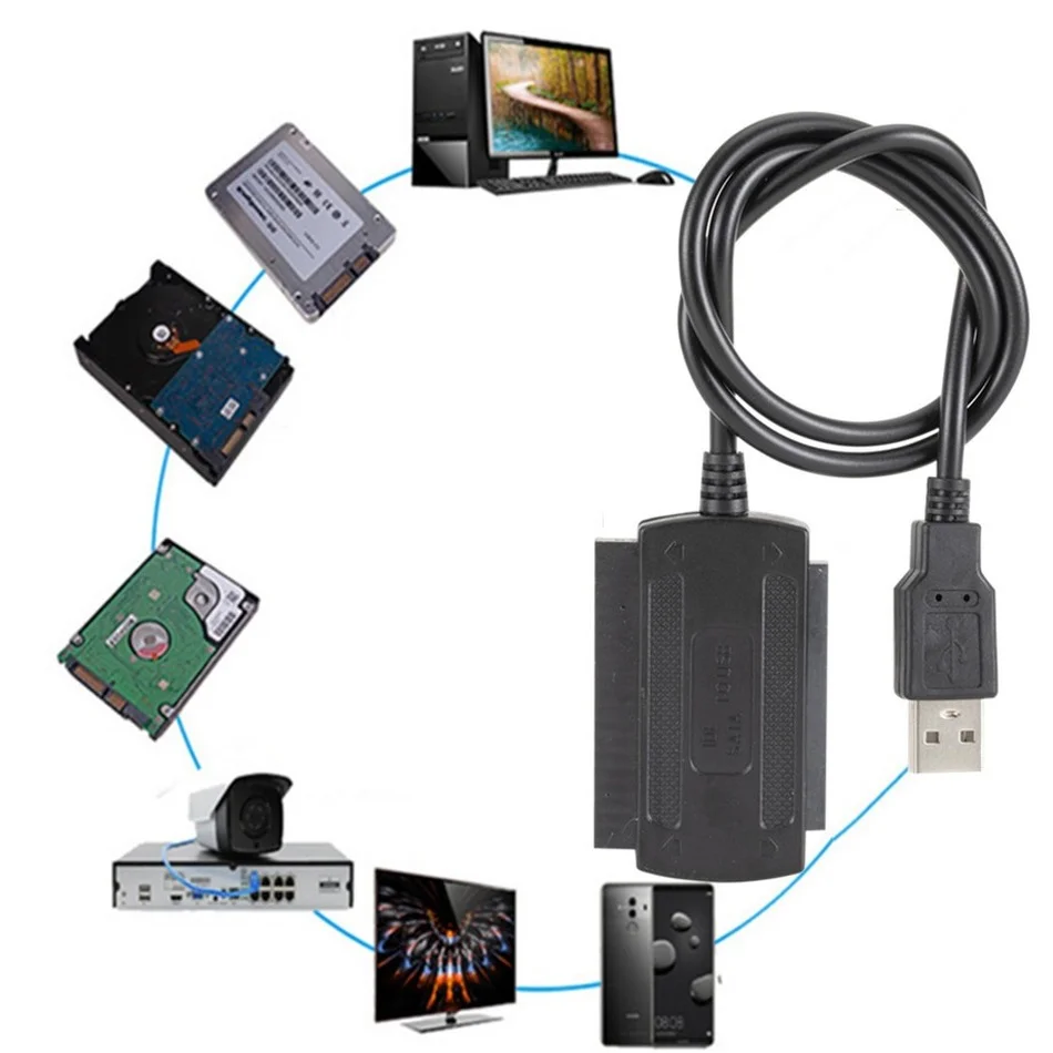 WVVMVV новый 3-в-1 USB 2 0 для IDE / SATA 5 3 дюйма жесткий диск HDD SSD 480 | Компьютеры и офис