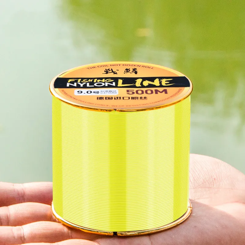

500M Fishing Line Fluorocarbon Coating Strong Swimming Mainline Tippet Nylon Line De Pesca Wear Resistant Standard Wire Diameter