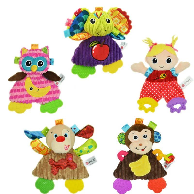 

Newborn Baby Cute Playmate Plush Doll Toys Kids Cartoon Animals Hand Bells Rattles Toy Baby Teether Kids Teething Toys For Baby