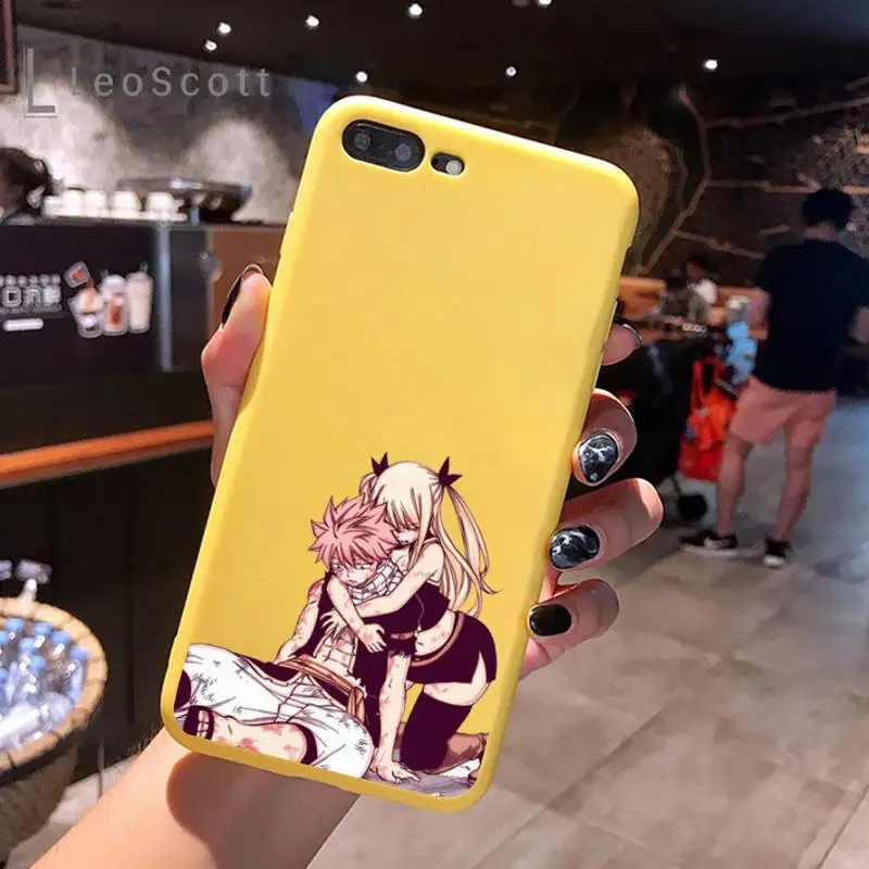 

Fairy Tail Phone Case Yellow Candy Color for iPhone 6 7 8 11 12 s mini pro X XS XR MAX Plus