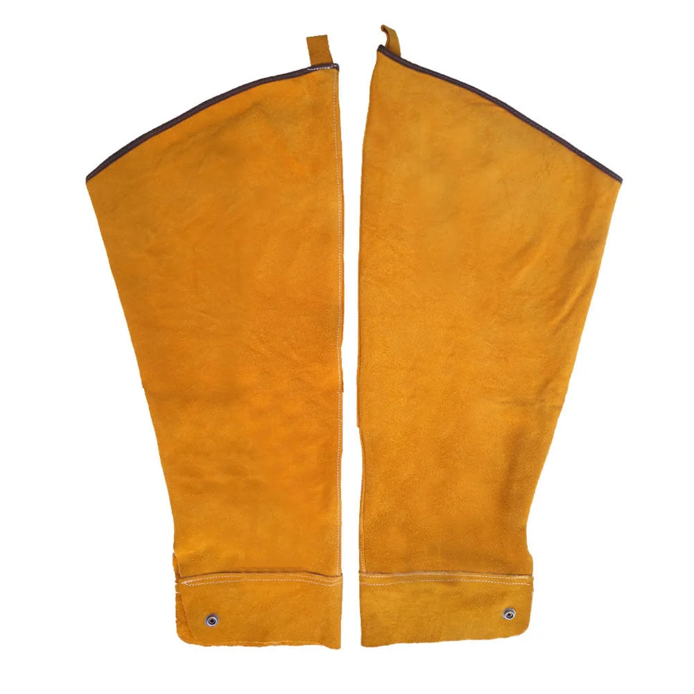 

Yellow Leather Welding Sleeves Flame Heat Resistant Nylon Sleeves Welding Work Sleeves for Men Women Working Protection Nice New
