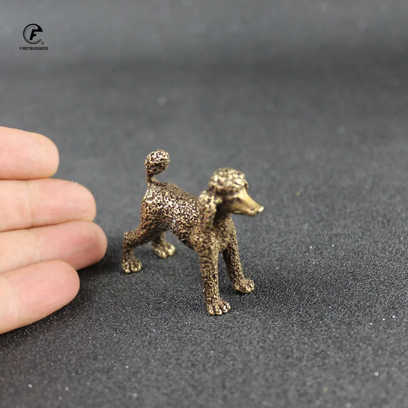Статуя милой собаки фэн-шуй из чистой меди бронзовая стойка статуэтки пуделя