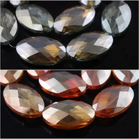 10pcs 22x13mm oval faceted crystal glass prism loose crafts beads for jewelry making diy jewelry