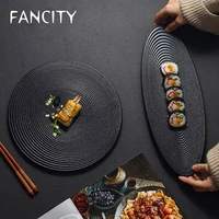 fancity japanese style flat plate sushi plate creative personality rectangular round arranging plate dessert plate cake plate