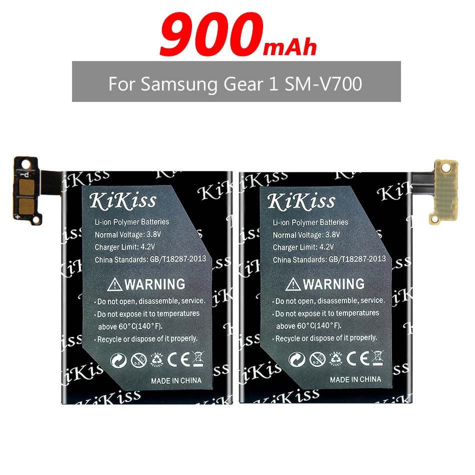 Сменная батарея 900 мАч KiKiss B030FE для Samsung Gear 1 SM-V700 Gear1 V700 SMV700 B030fe батареи умных часов +