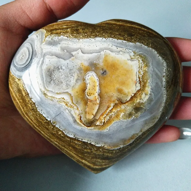 Природный морской яшма камень море Сердечко с драгоценным камнем кристалл камень минеральный образец Кристалл ston - Цвет: W5        296g
