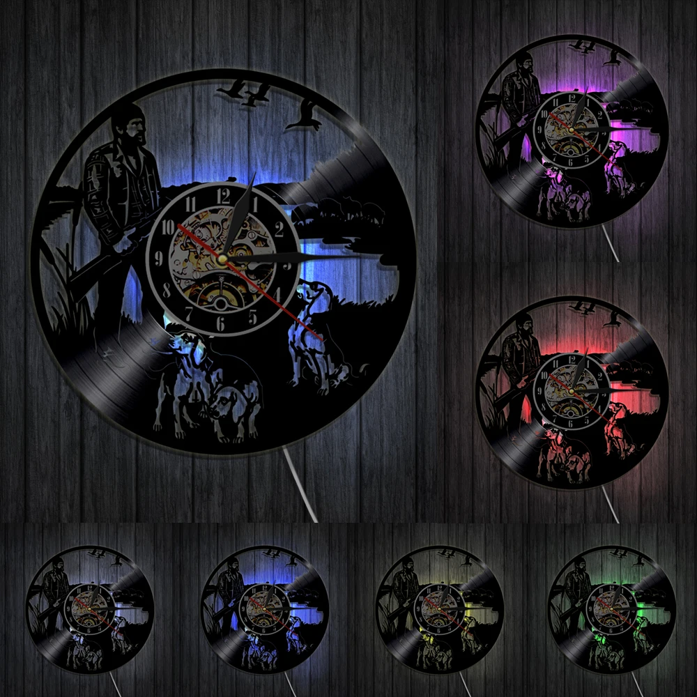 Настенные часы с виниловой пластиной креативный винтажный светодиодный