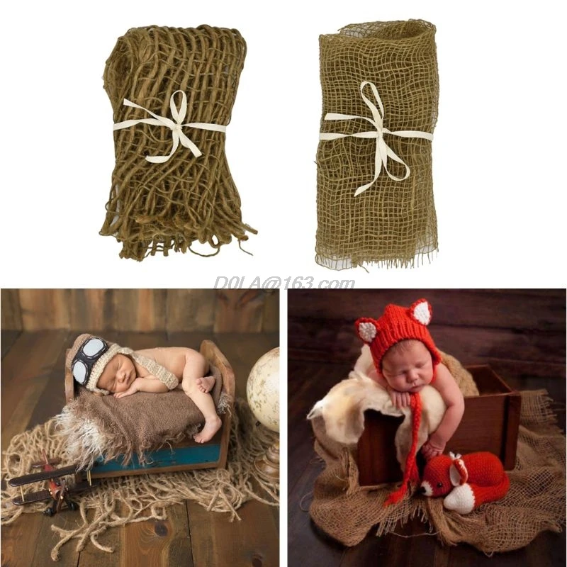 Новорожденный ручной работы джутовый фон одеяло для детской фотосъемки с