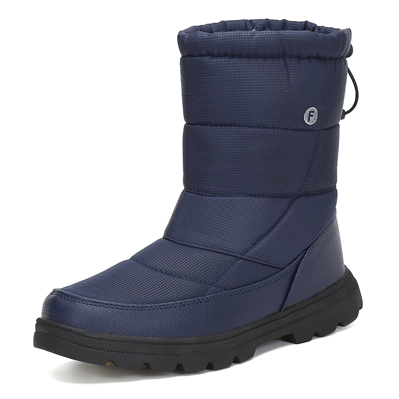 Зимняя мужская обувь теплые плюшевые зимние ботинки Мужская водонепроницаемая