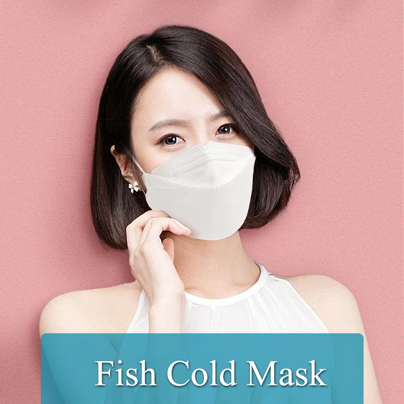 

KF94 30-120 шт. одноразовая маска для лица для взрослых для защиты от пыли в форме рыбы индивидуальная упаковка 4 слоя защитной маски