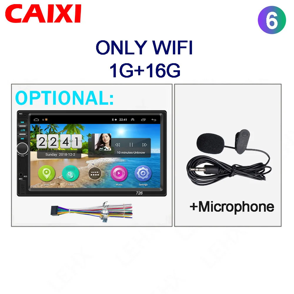 cx-726-MIC Автомобильный Android 8,1 стерео радио gps навигация Bluetooth wifi Универсальный 2din авто стерео радио четырехъядерный аудио мультимедиа воспроизведение - Цвет: cx-726-MIC