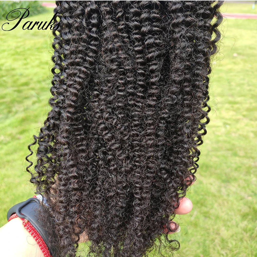 

Paruks Raw Indian Hair Kinky Curly Hair Bundles 100% Natural Human Virgin Hair Bundles Double Wefts Thick Bundles Hair Weaves