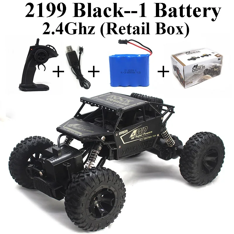 2199-Black-Set-3 1:16 машинка на радиоуправлении 4WD 2,4 Ghz Рок Гусеничный пульт дистанционного управления игрушки машины на радиоуправлении игрушки для детей 8888 - Цвет: 2199-Black-Set-3