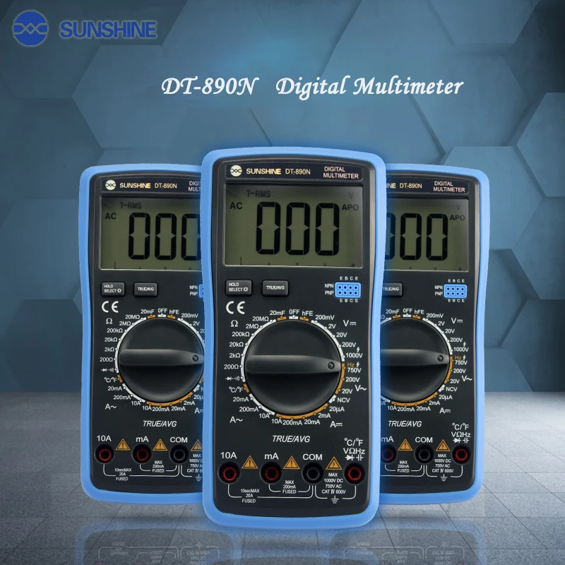 Цифровой мультиметр SUNSHINE DT-890N высокоточная Автоматическая дальность мультиметр точность и стабильный тестер