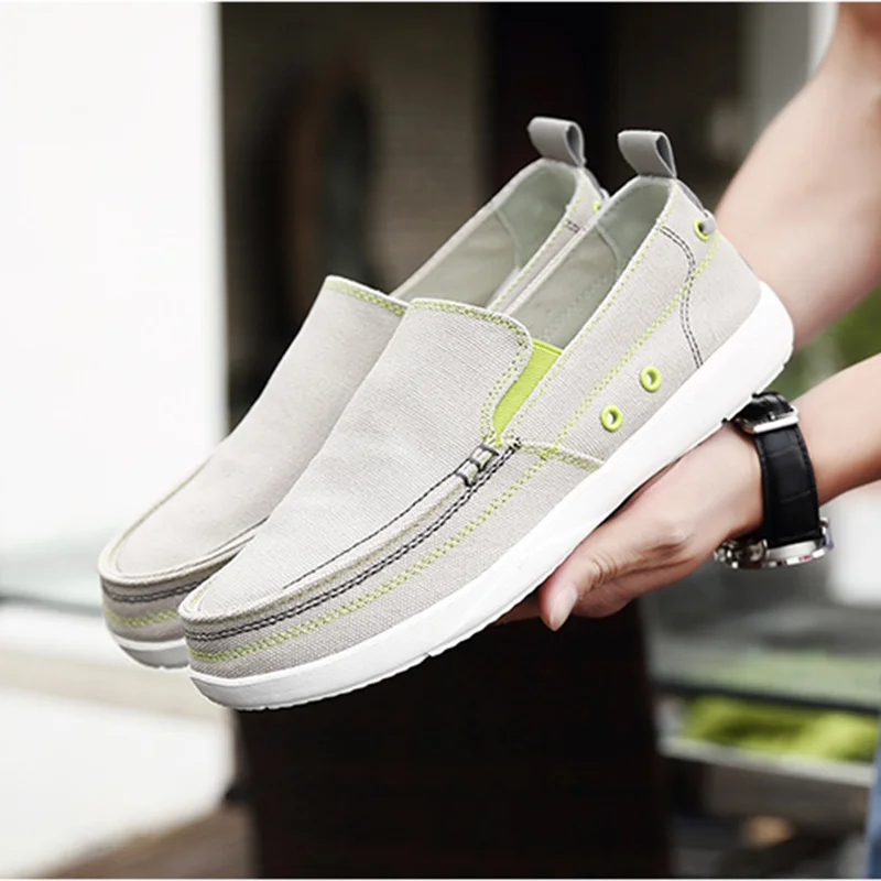 REETENE/Мужская парусиновая обувь лоферы коллекция 2019 года Модная брендовая удобная