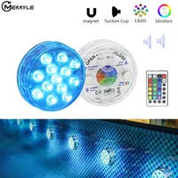 13 led light with suction cup 16 colors submersible light swimming pool underwater night lamp for vase party holiday celebrate