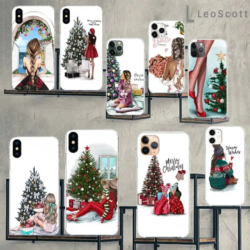 Чехол для телефона с изображением девушки из коричневых волос надписью &quotMerry