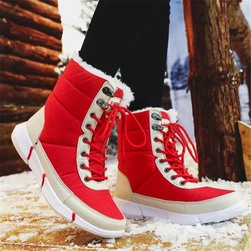 

New women's boots round head solid color casual cotton shoes winter plus velvet warm fashion non-slip shoes winter boots women