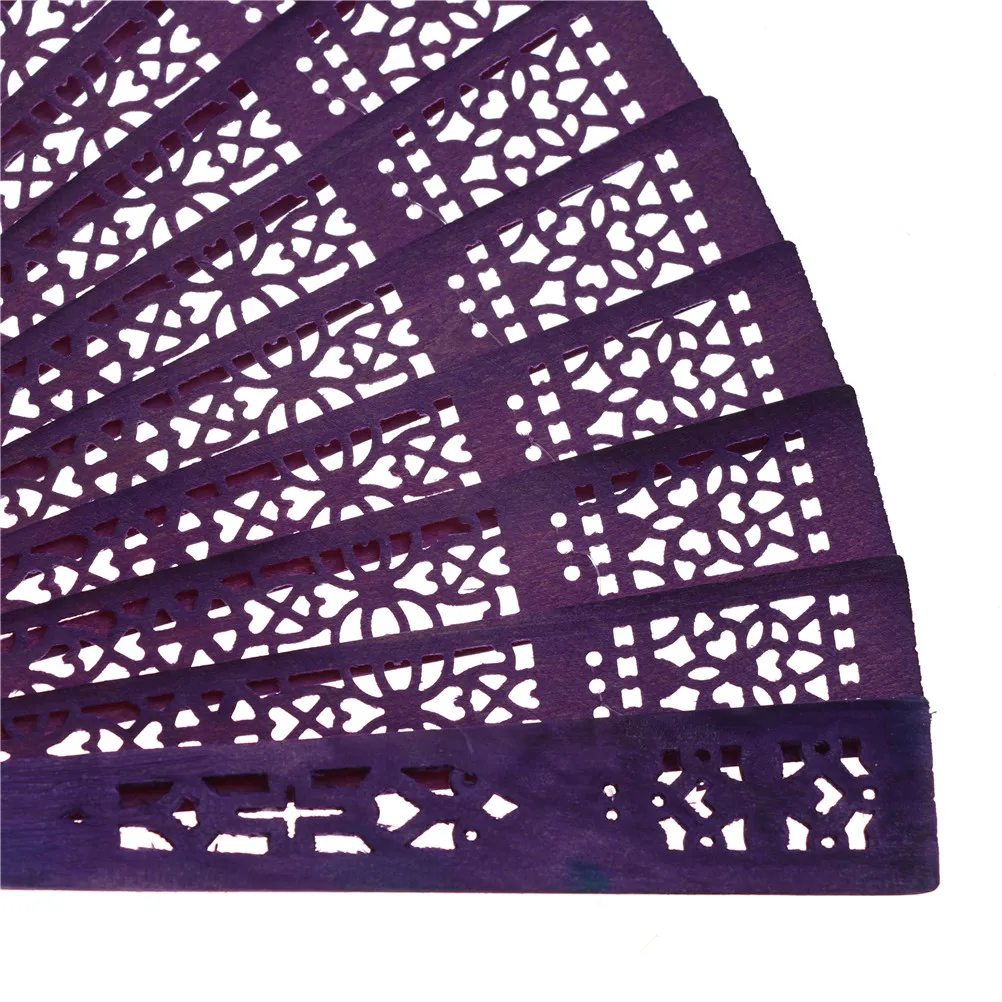 

1PC Chinese Vintage Wood Hollow Carved Hand Fan Foldable Fan Gifts Home Decor Pocket Fan Wedding Bridal Party Multi Color Favors