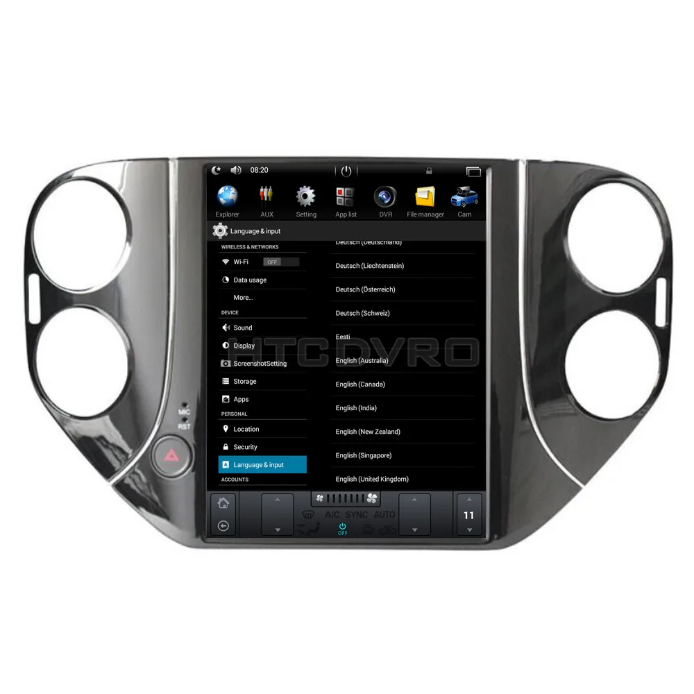 YMODVHT 10 4 дюйма Telsa стиль вертикальный экран четырехъядерный Android 7 1 2 Гб RAM