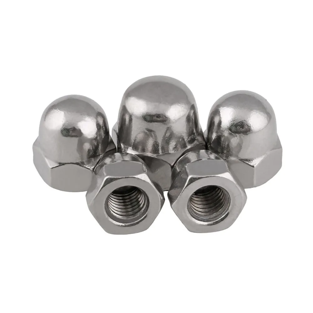 

304 Stainless Steel DIN1587 Hexagon Decorative Semicircle Cap Cover Nuts Dome Nuts Hex Acorn Nut M3 M4 M5 M6 M8 M10 M24