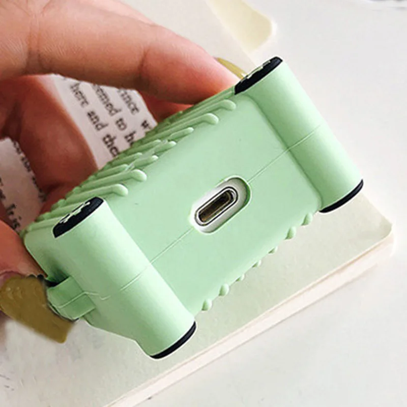 Чехол для AirPods модный милый чехол чемодана сумка беспроводных наушников Apple Airpods 2