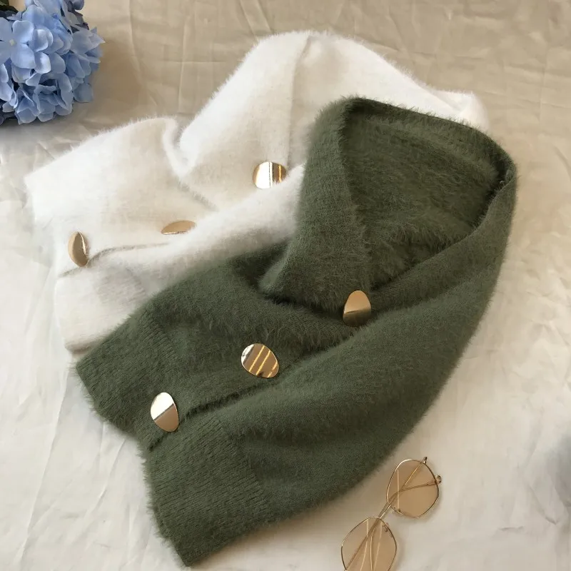 Женский мягкий мохеровые кардиганы однобортный вязаный свитер с v образным