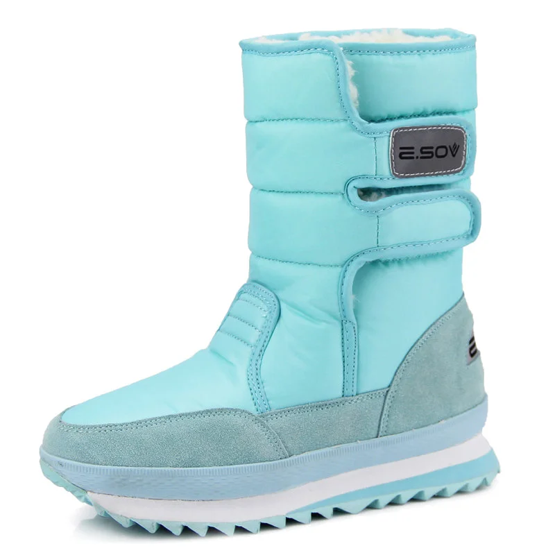 Зимние теплые уличные водонепроницаемые сапоги для снежной погоды женские и