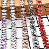 1meter 715mm horse eye rhinestone cup chain handmade color glass crystal diamond trim sew garment jewelry accessories diy craft