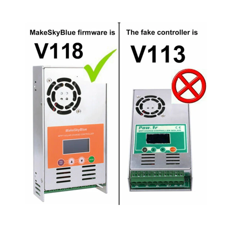 MakeSkyBlue MPPT Контроллер заряда 30A 40A 50A 60A 100A 120A для 12 в 24 в 36 в 48 в 72 в 96 в система версия V118 ЖК-дисплей