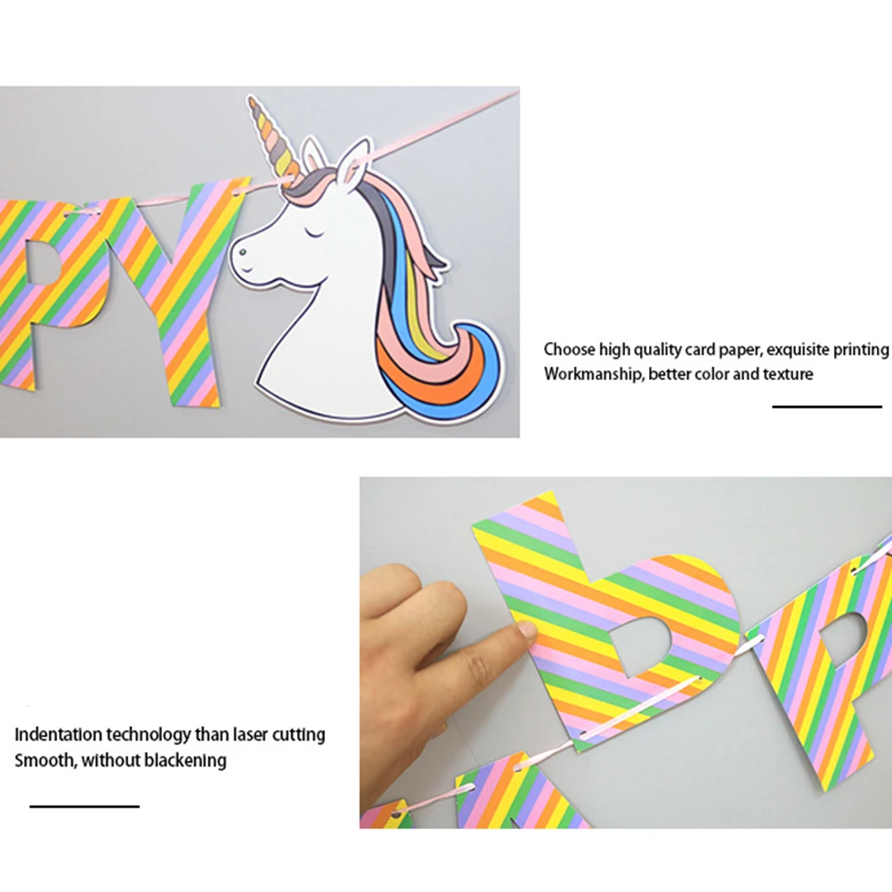 1 шт. вечерние баннеры с единорогом Радужное письмо днем рождения гирлянды
