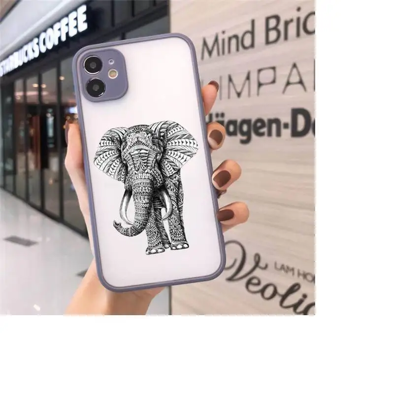 

Animal elephant giraffe Phone Cases matte transparent For iphone 7 8 11 12 plus mini x xs xr pro max cover