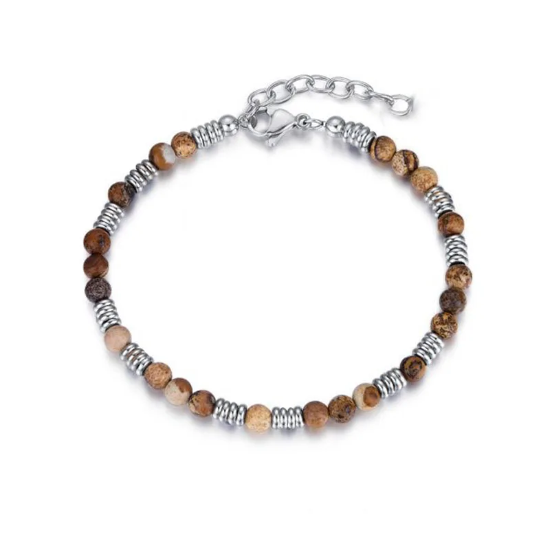 Браслет Runda мужской Регулируемый из натуральных бусин Подарочный браслет