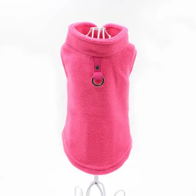 Флисовый жилет для собак Winyer Puppy, жгут, куртка, бульдог, Йоркский мопс, дракон, Бигль, пудель, 7 цветов, одежда для маленьких собак, зимняя куртка для собак - Цвет: rose