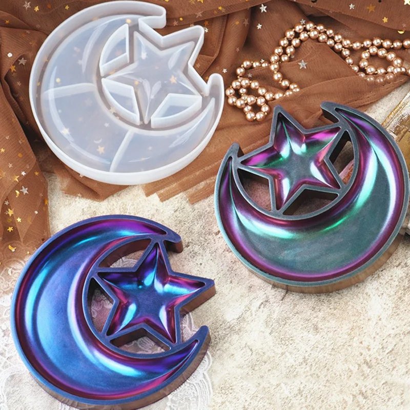 Silicone Mould Resin Decorative Craft DIY Star and Moon Storage Box Handmade Mold Epoxy Molds for Jewelry |