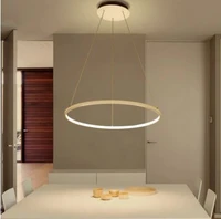 ac85 265v circle pendant chandelier lighting for dining kitchen room rings aluminum hanging chandelier lustre de plafond moderne