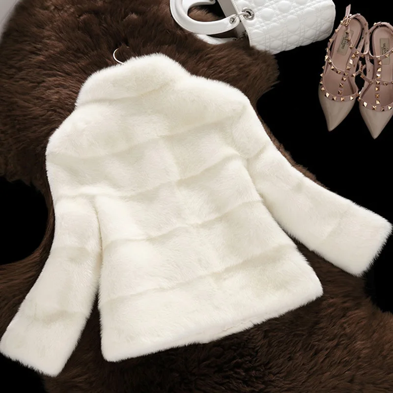 White Fur Fluffy Jacket Faux Fur Poncho Beautiful Women's Coats Park Winter Warm Luxury Plush Tracksuit Europe Street Fashion