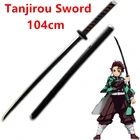 104 см меч оружие Demon Slayer Kimetsu no Yaiba Tanjirou Black Sowrd Косплей 1:1 аниме нож ниндзя ПУ реквизит модель подарок декор