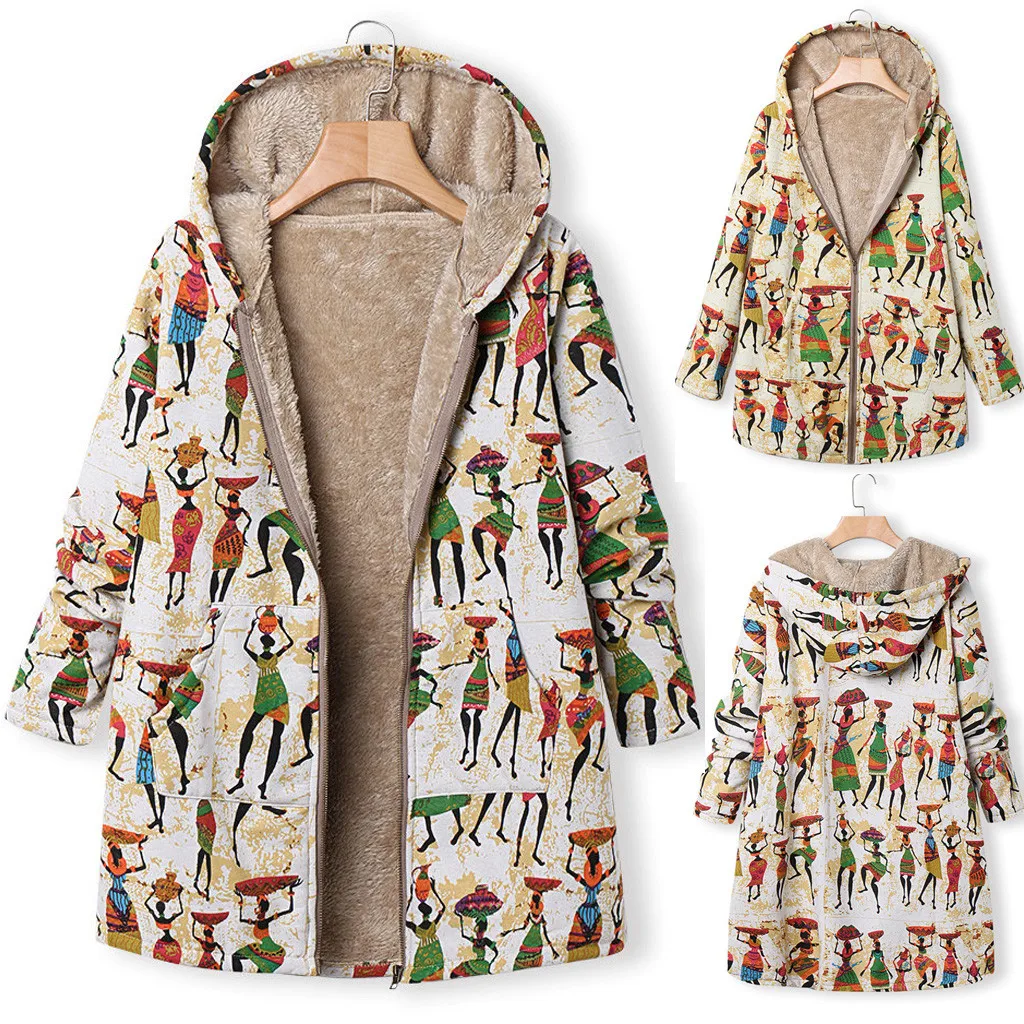 Большие размеры женские парки с цветочным принтом Женская однотонная верхняя