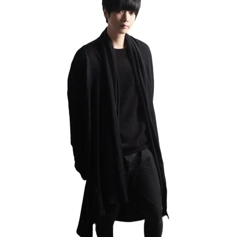 Демисезонный мужской Тренч в готическом стиле панк рок хип хоп длинная куртка