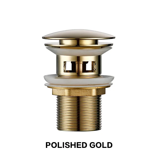 Polished Gold Матовый Blalck Слив с переливом из нержавеющей стали слив раковины для ванной комнаты Аксессуары для ванной комнаты - Цвет: Polished Gold