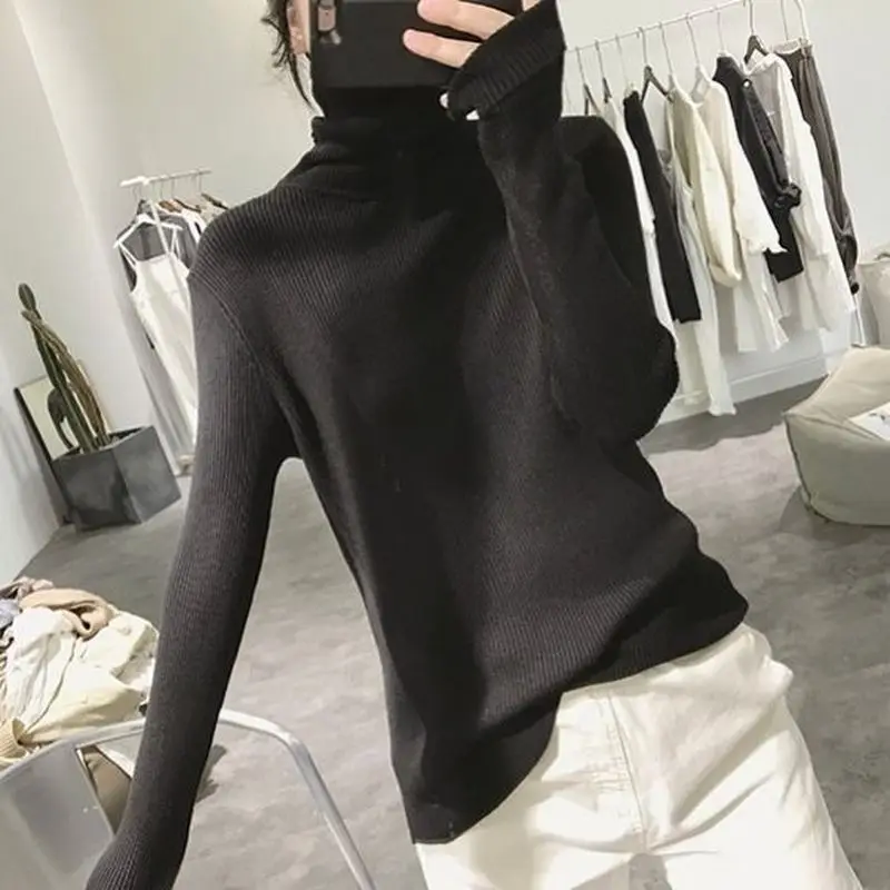 

Turtleneck Sweater Solid Color Cashmere Sweater Women Warm Winter Clothes Slim Bottoming Sweater Knitted Pullovers