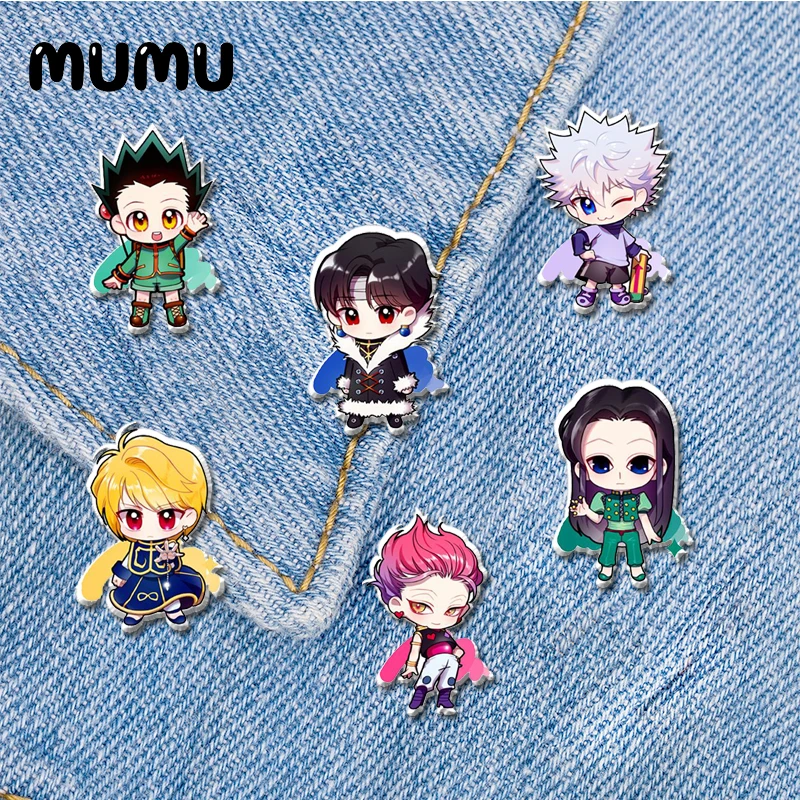 2020 New Hunter x Hunter Lapel Pin Anime Acrylic Brooches Lapel Pins Handmade Epoxy Jewelry Shirt Bag Badge