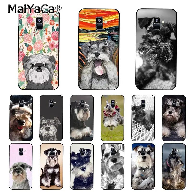 MaiYaCa милые собаки Шнауцер чехол для телефона Samsung Galaxy A7 A50 A70 A40 A20 A30 A8 A6 Plus A9 2018 |