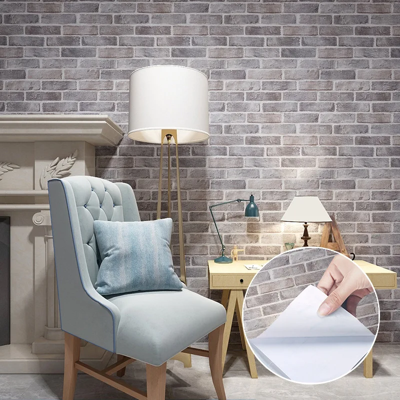 

3d imitation brick wall paper pvc waterproof vinyl wallpaper roll wall self-adhesive wall sticker beautiful room decoration