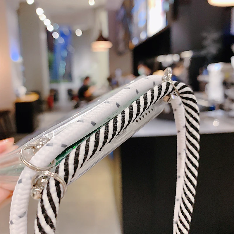 Sparkle Glitter Strap Cord Chain Necklace Lanyard Phone Case Carry Cover Hang For iPhone 14 13 11 12 Pro XS Max XR X 7 8 Plus