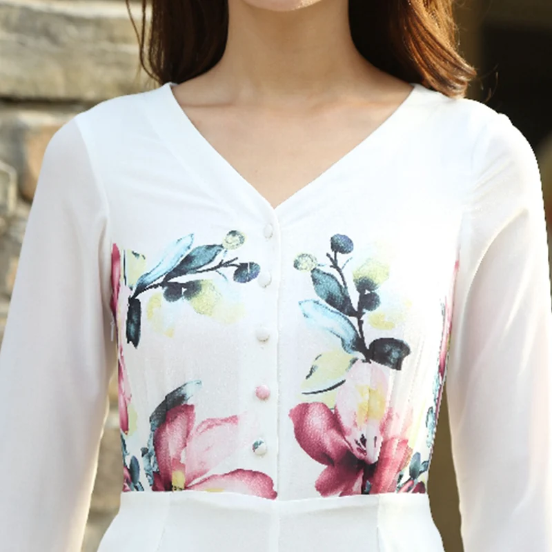 2020 Летний комбинезон для женщин вечерние Хай стрит шифоновое платье с цветочным