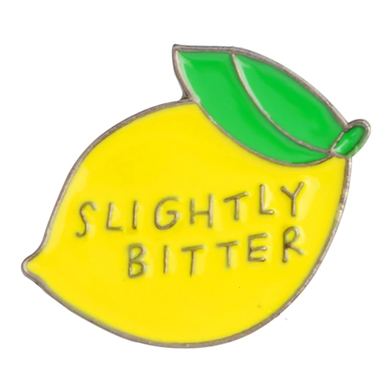 Лимонная Эмаль Булавка слегка горькие значки с фруктами Кнопка броши ювелирные