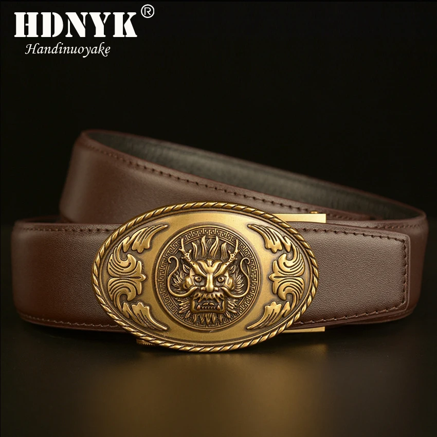 

Factory Direct Fashion Designer Dragon Head Automatic Buckle Belt High Quality Genuine Leather Belt for Men Quality Assurance